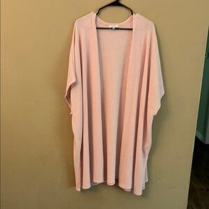 White Birch Light Pink Draped Poncho